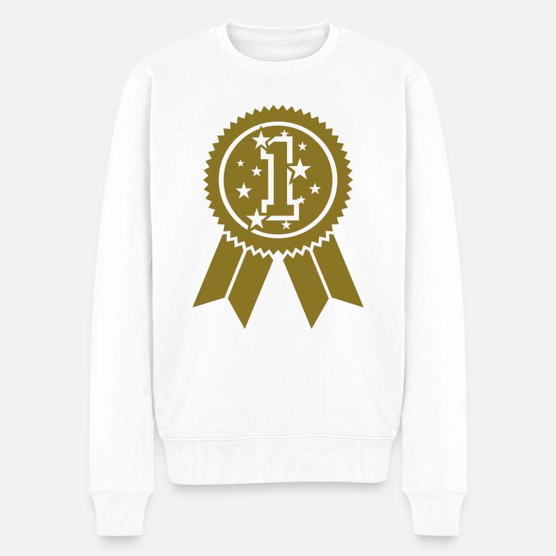 Sieger-Plakette 02 - Männer Premium Bio Pullover - Weiß