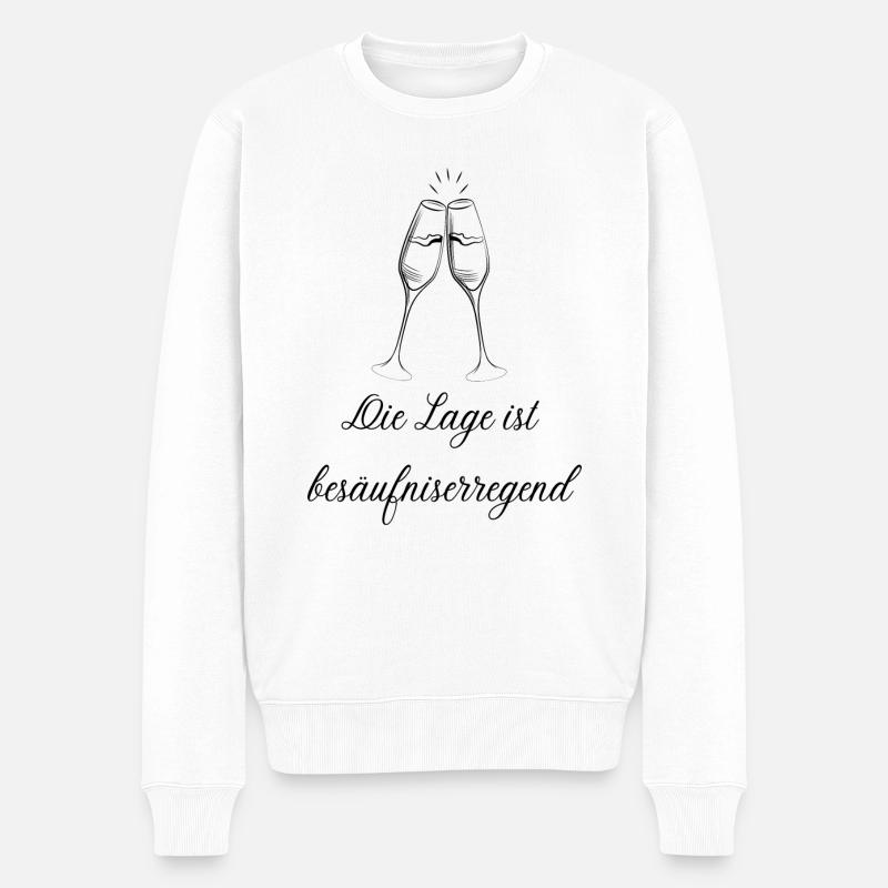 Die Lage ist besäufniserregend - Männer Premium Bio Pullover - Weiß