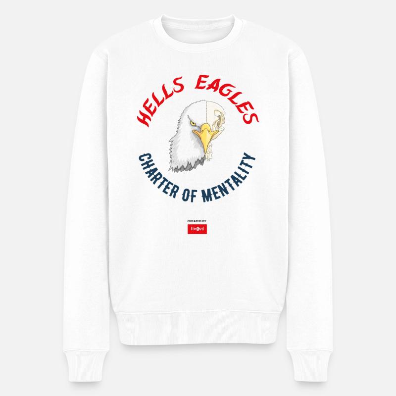 1 HELLS EAGLES CoM - Men's Premium Organic Jumper - white