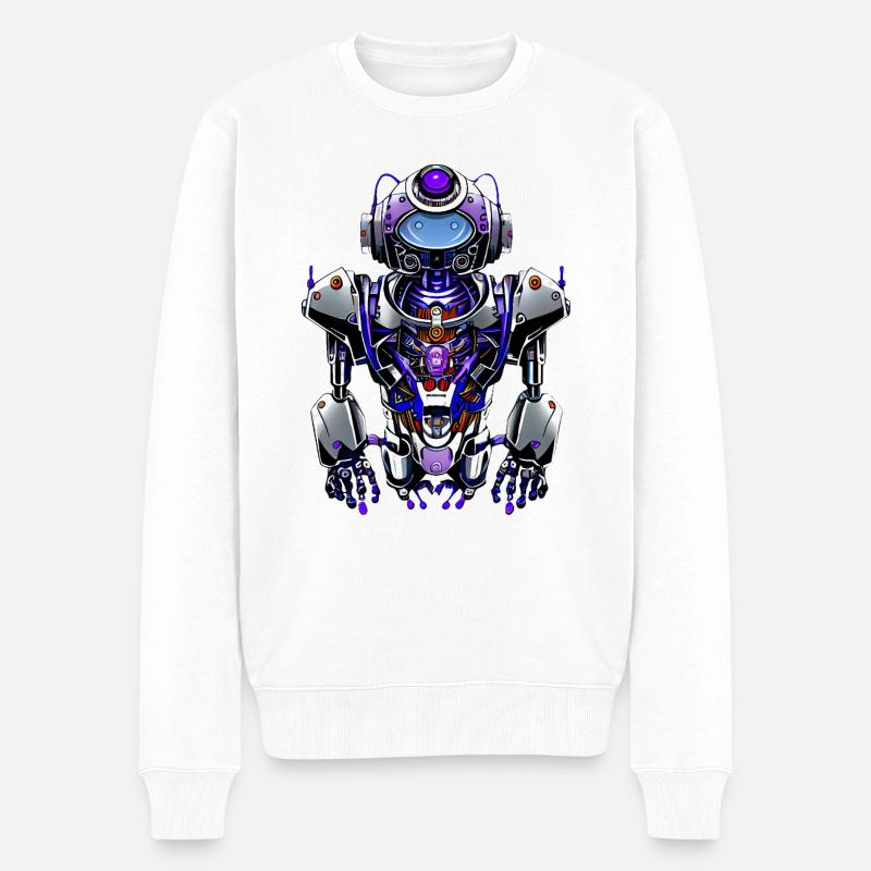 Roboter Omega - Männer Premium Bio Pullover - Weiß