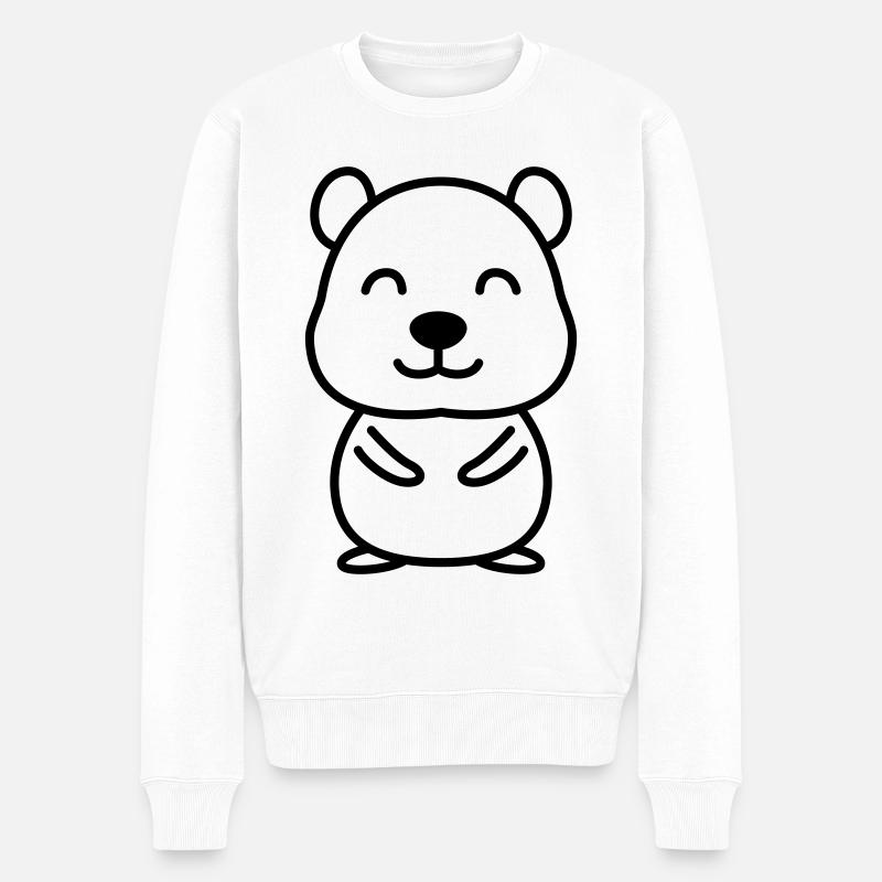 Hamster Comic Tier - Männer Premium Bio Pullover - Weiß