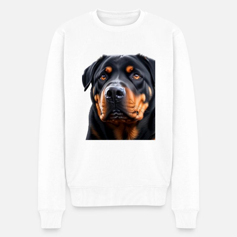 Rottweiler - Männer Premium Bio Pullover - Weiß