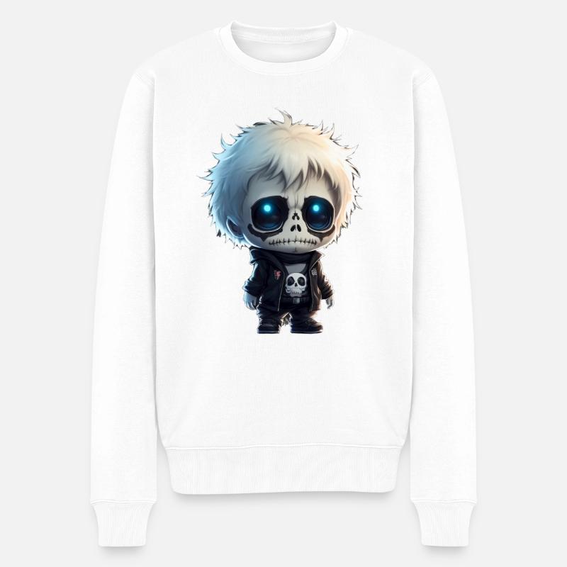 Little cool Skeleton - Männer Premium Bio Pullover - Weiß