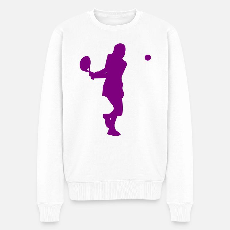 Padelspieler Silouhette - Männer Premium Bio Pullover - Weiß