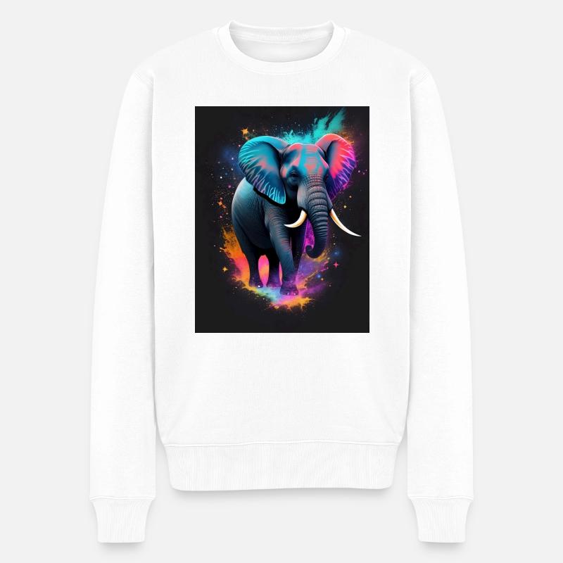 Galaxie de l’éléphant - Pull Premium bio Homme - blanc