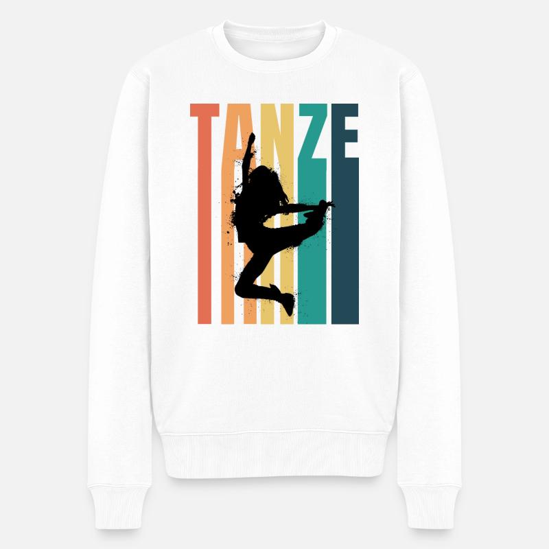 Dancing Dance Music - Männer Premium Bio Pullover - Weiß