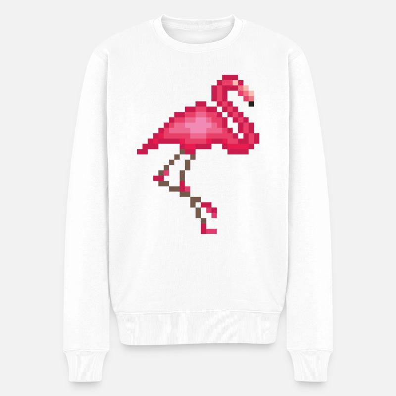 Flamingo - Männer Premium Bio Pullover - Weiß
