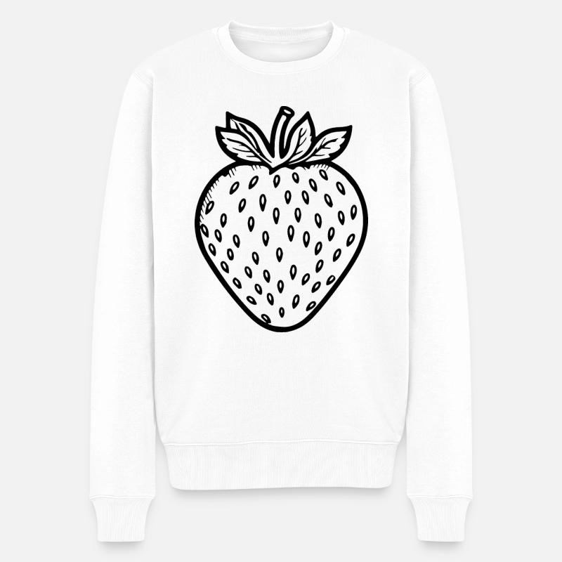 Fraise Fruit Fruit - Pull Premium bio Homme - blanc