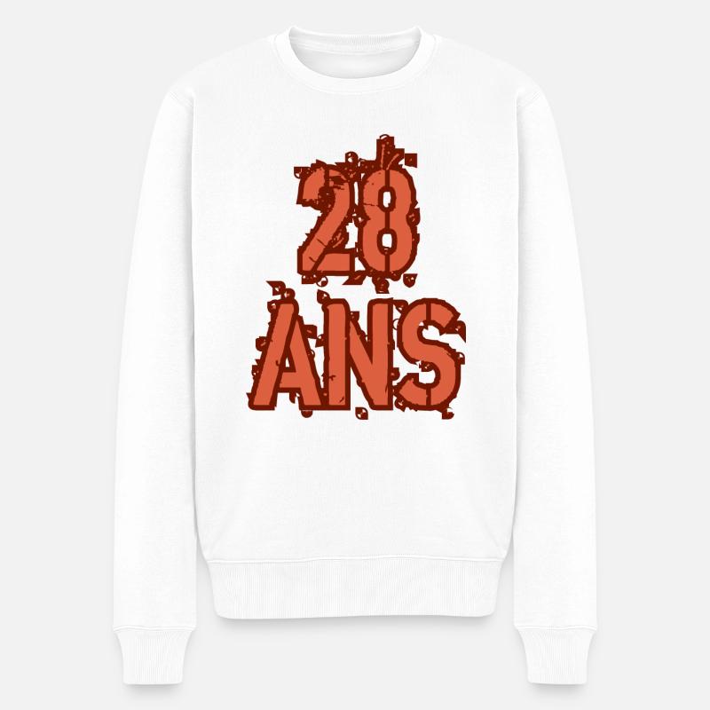 28 ANS - Pull Premium bio Homme - blanc