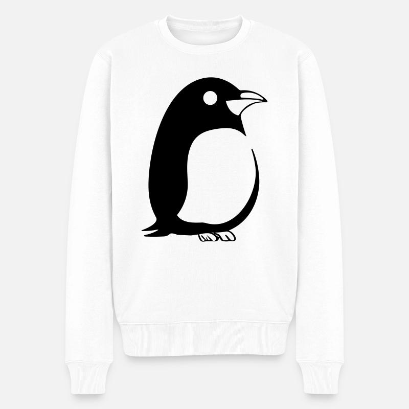 Pinguin - Männer Premium Bio Pullover - Weiß