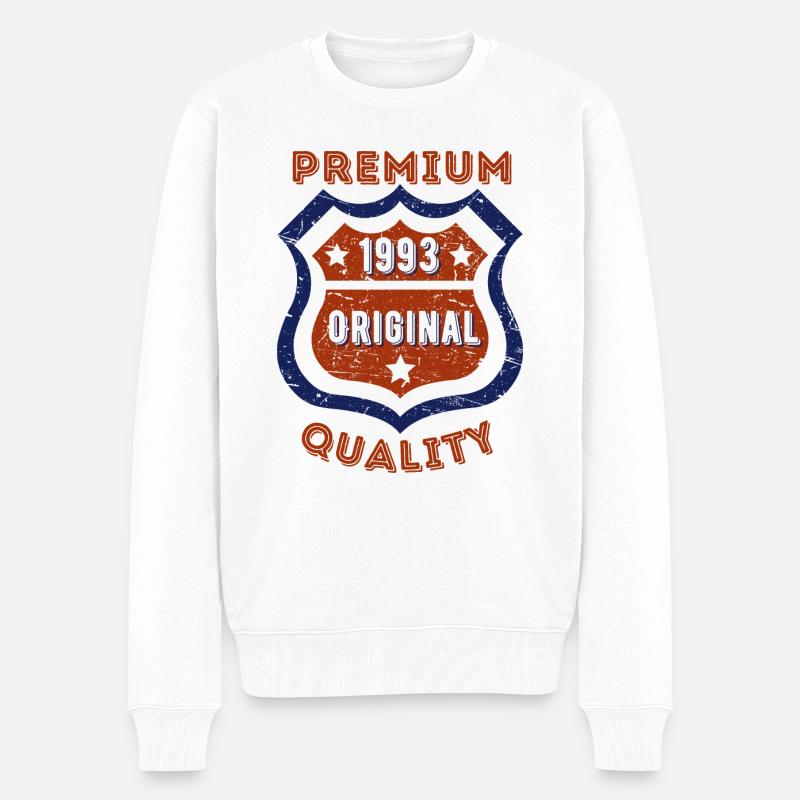 Premium-Qualität 1993 - Männer Premium Bio Pullover - Weiß