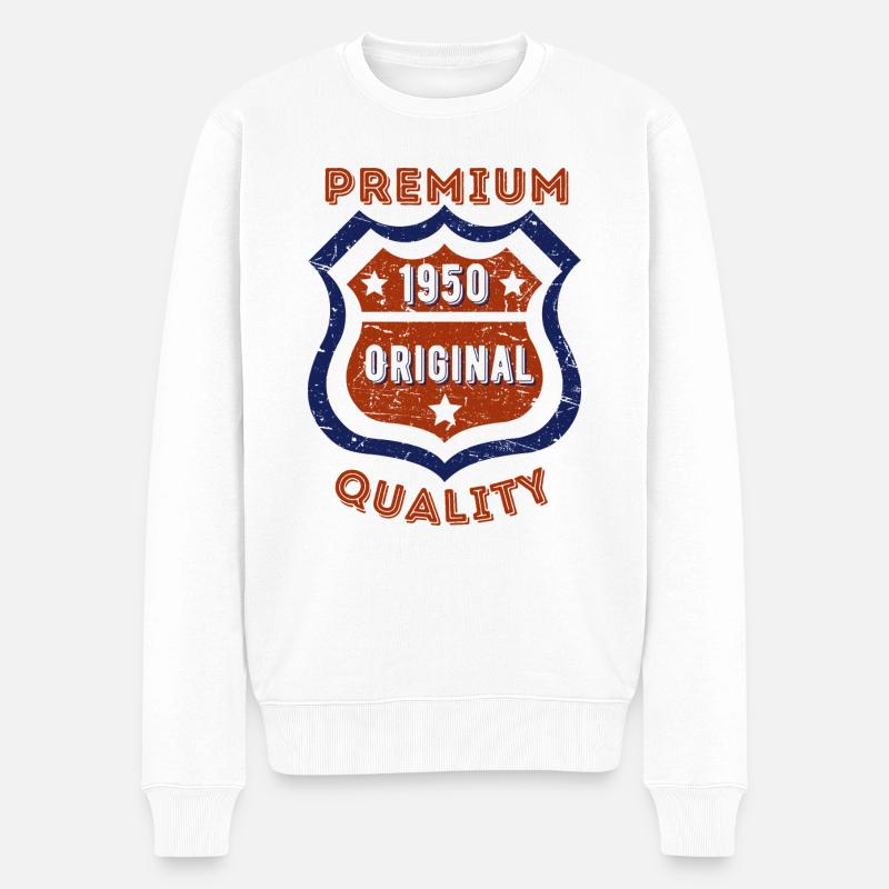 Premium-Qualität 1950 - Männer Premium Bio Pullover - Weiß