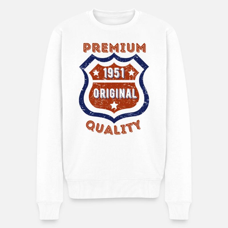 Premium-Qualität 1951 - Männer Premium Bio Pullover - Weiß
