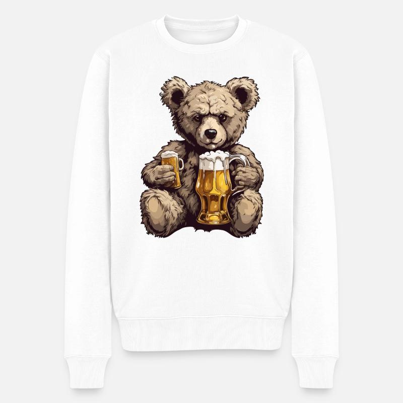 Teddybär / Kuscheltier / Stofftier / Geschenkidee - Männer Premium Bio Pullover - Weiß
