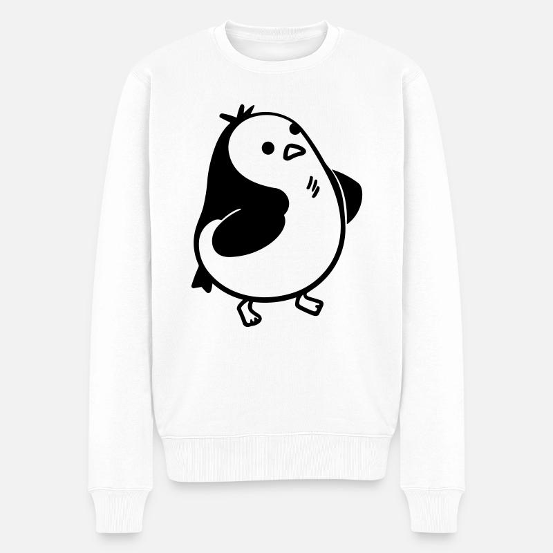 Pinguin - Männer Premium Bio Pullover - Weiß