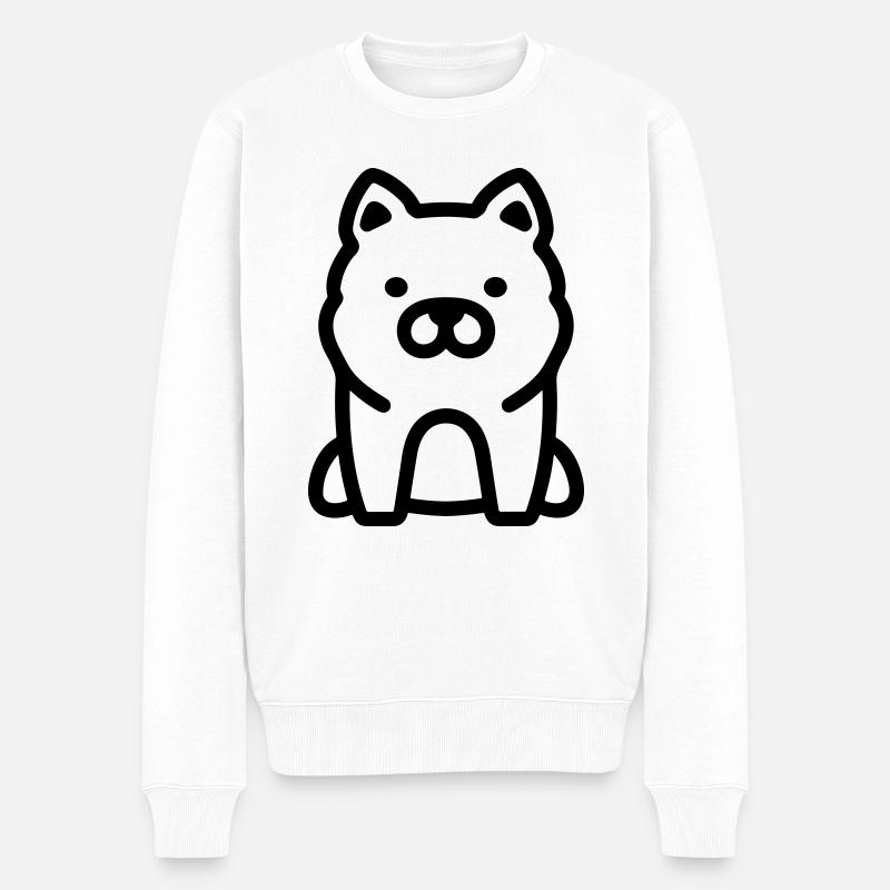 Hund - Männer Premium Bio Pullover - Weiß