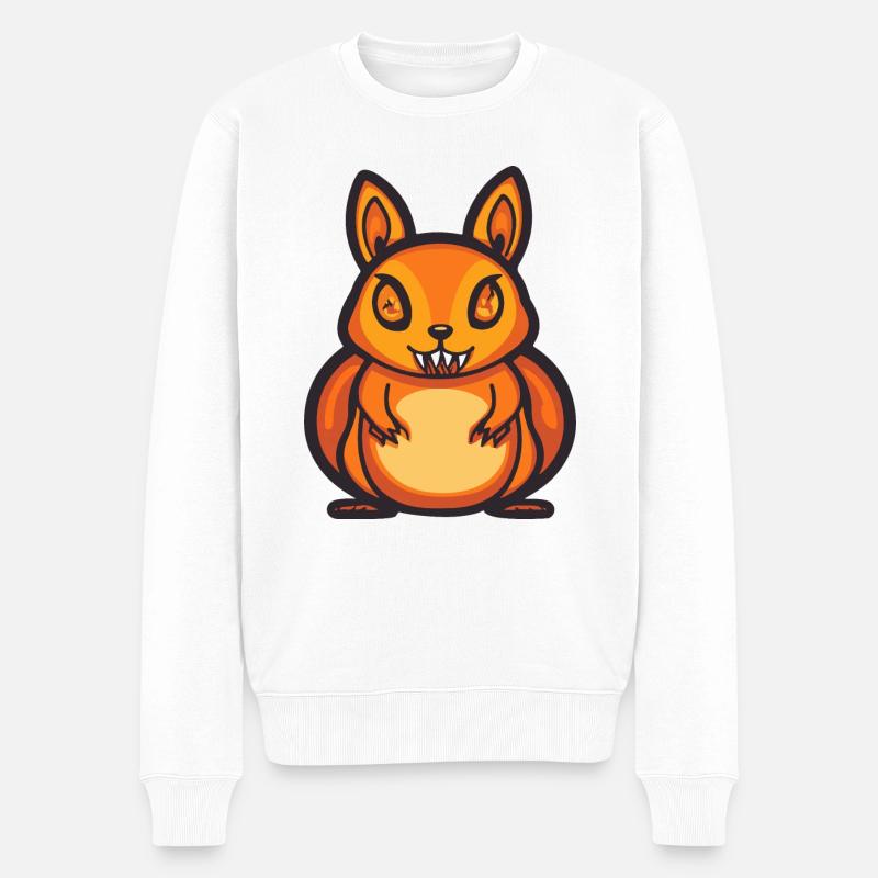 Eichhörnchen Halloween Comic Lustig - Männer Premium Bio Pullover - Weiß