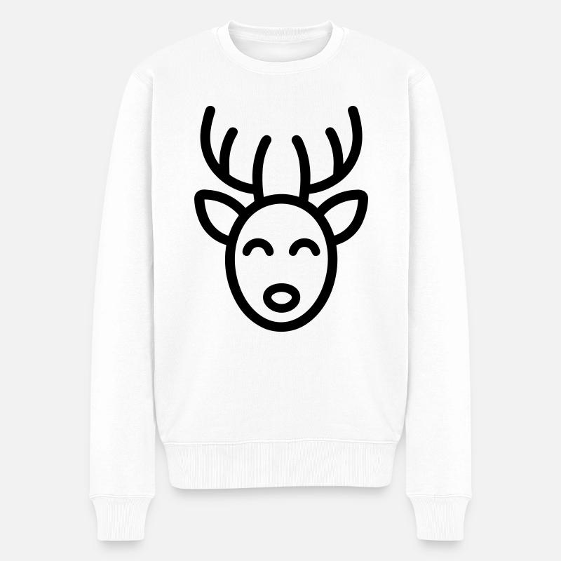 Weihnachtsrentiere - Männer Premium Bio Pullover - Weiß