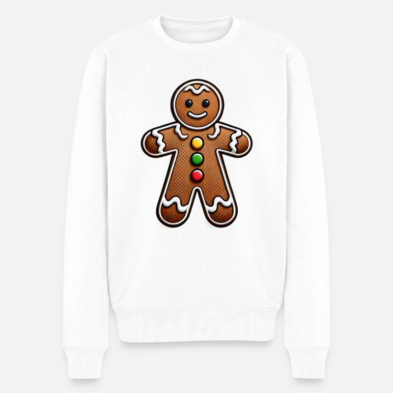 Lebkuchenmann - Männer Premium Bio Pullover - Weiß