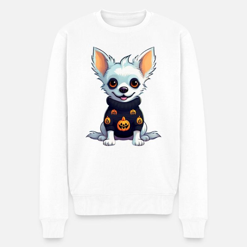 Chihuahua Hallooween Pull - Pull Premium bio Homme - blanc