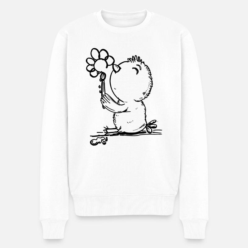 kleines niedliches Küken - Männer Premium Bio Pullover - Weiß