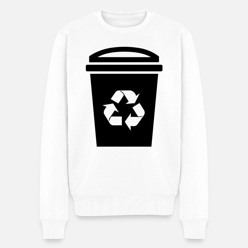 Mülltonne - Männer Premium Bio Pullover - Weiß