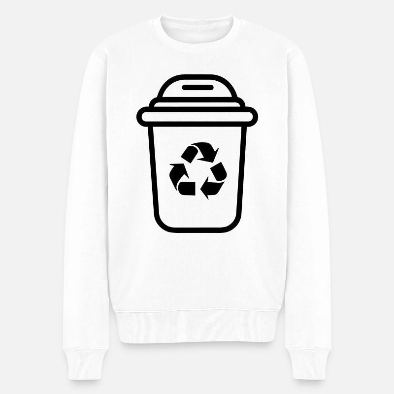 Mülltonne - Männer Premium Bio Pullover - Weiß