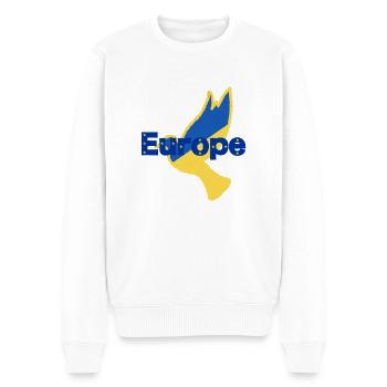 Europe Ukraine Colombe de la paix Soutien à la paix Guerre - Pull Premium bio Homme - blanc - Devant - Thijin (182cm)