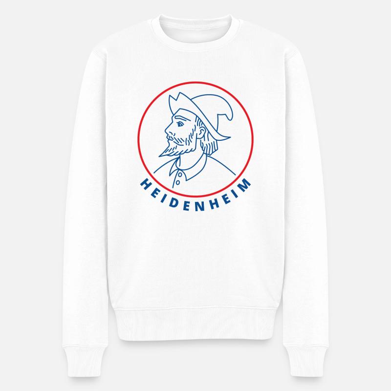 Heidenheimer Heidekopf - Männer Premium Bio Pullover - Weiß