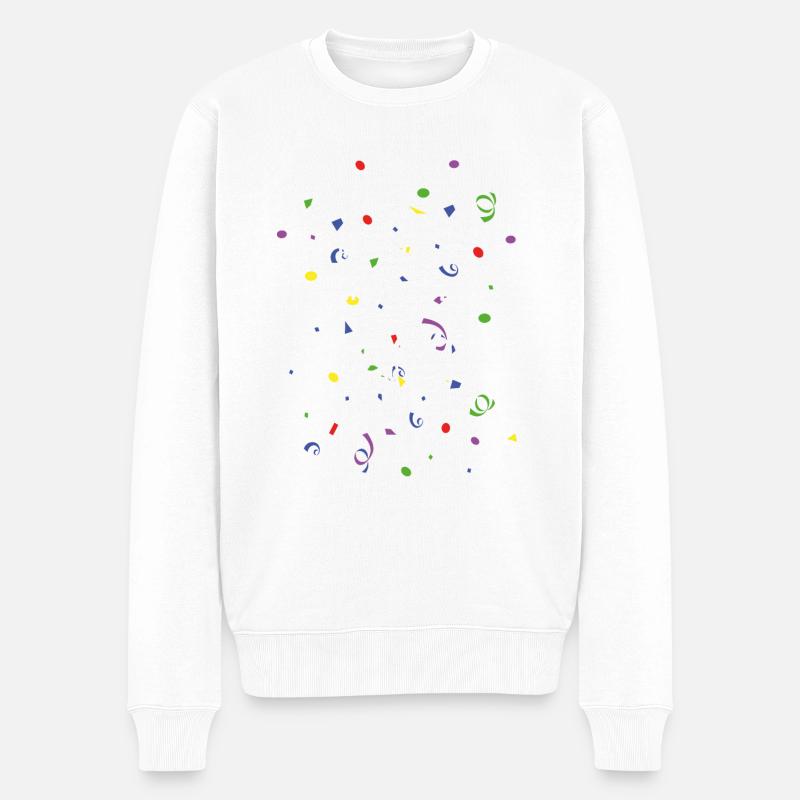 Konfetti Fasching Karneval Helau Party Feier - Männer Premium Bio Pullover - Weiß