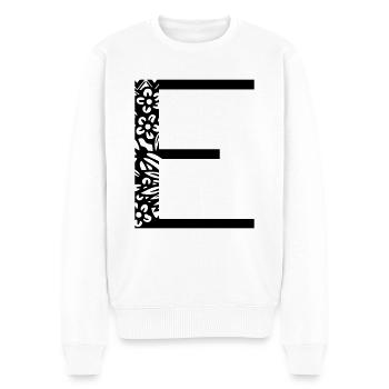 Buchstabe E - Männer Premium Bio Pullover - Weiß - Vorne - Thijin (182cm)