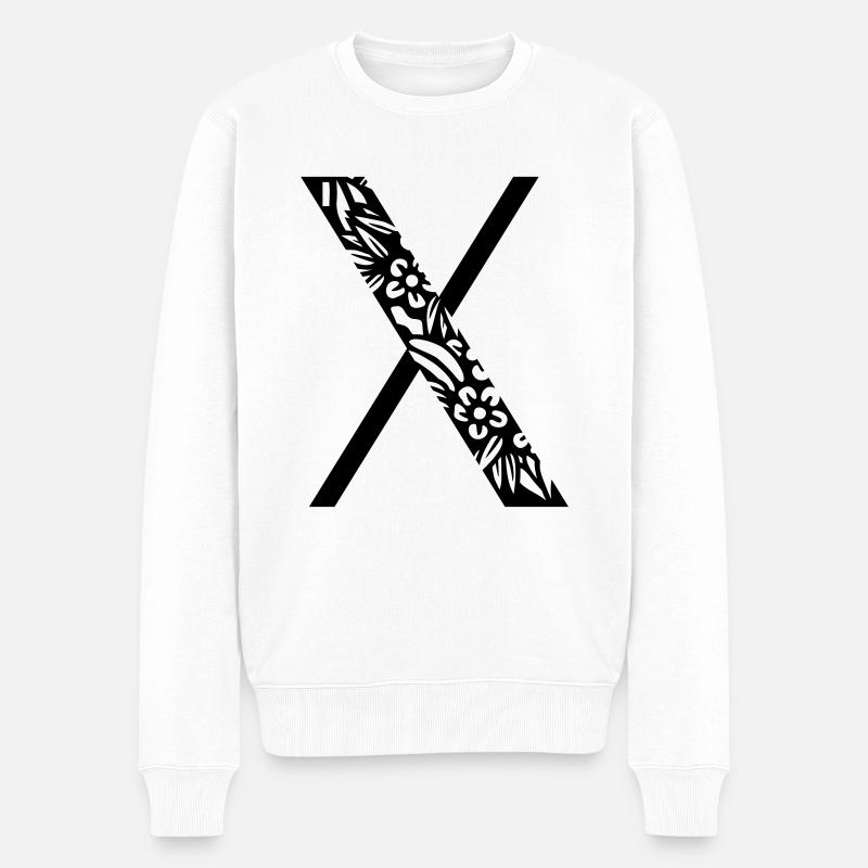 Buchstabe X - Männer Premium Bio Pullover - Weiß