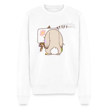 Entzückendes Hasengemälde - Männer Premium Bio Pullover - Weiß - Vorne - Thijin (182cm)