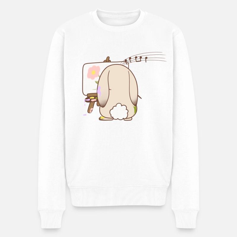 Adorable tableau de lapin - Pull Premium bio Homme - blanc