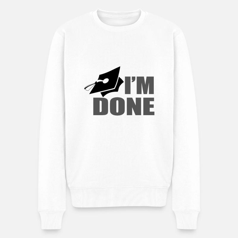 J’ai fini l’école - Pull Premium bio Homme - blanc