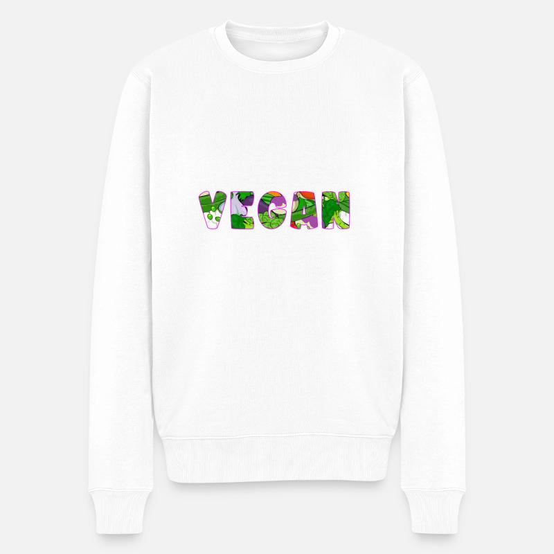 vegan - Männer Premium Bio Pullover - Weiß