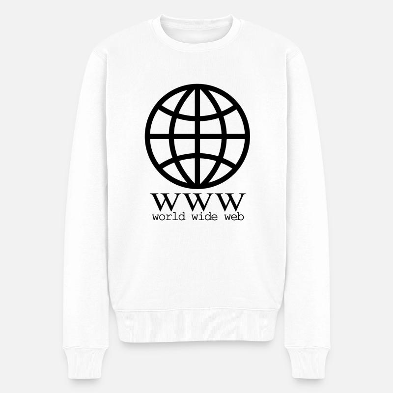 internet globe - Internet Globus - Männer Premium Bio Pullover - Weiß