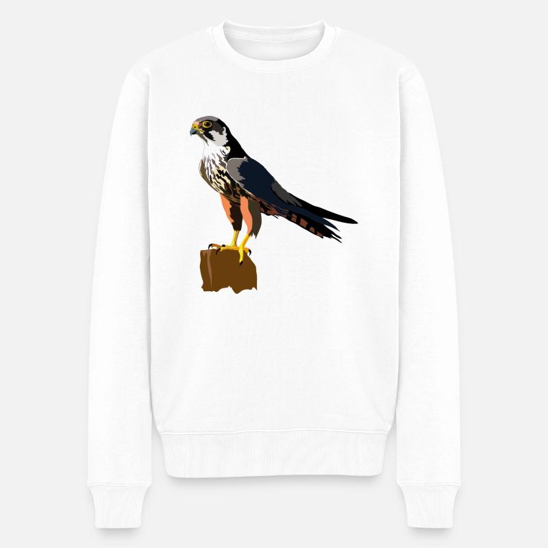 Baumfalke - Männer Premium Bio Pullover - Weiß