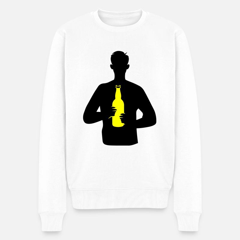 Trinken Party Bier - Männer Premium Bio Pullover - Weiß