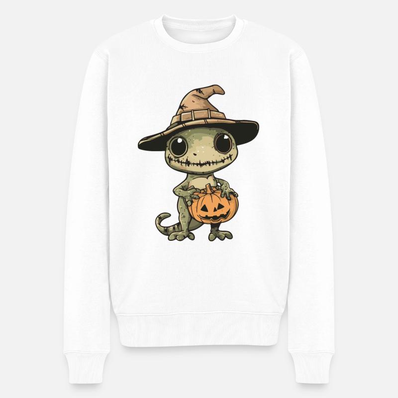 Lézard Halloween Bande dessinée drôle - Pull Premium bio Homme - blanc