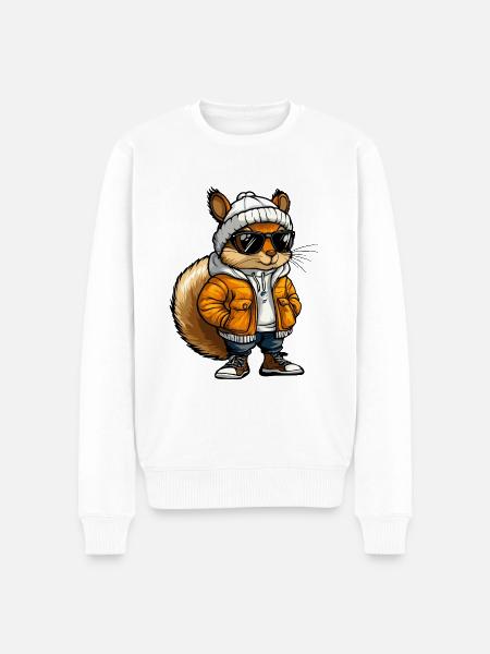 Squirrel Cool Comic - Men's Premium Organic Jumper - white