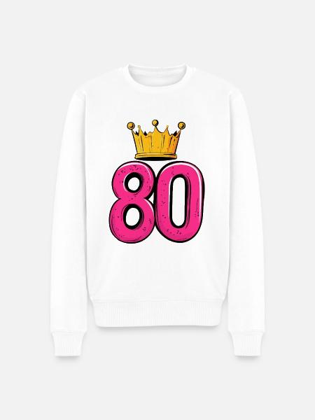 80 Number Crown - Men's Premium Organic Jumper - white