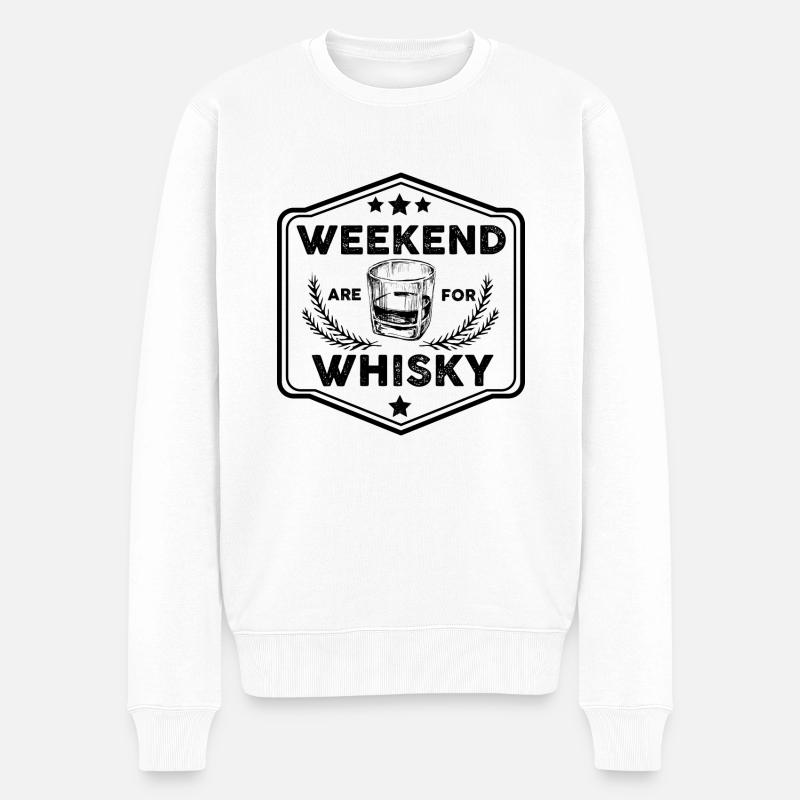 Whisky Whiskey - Männer Premium Bio Pullover - Weiß