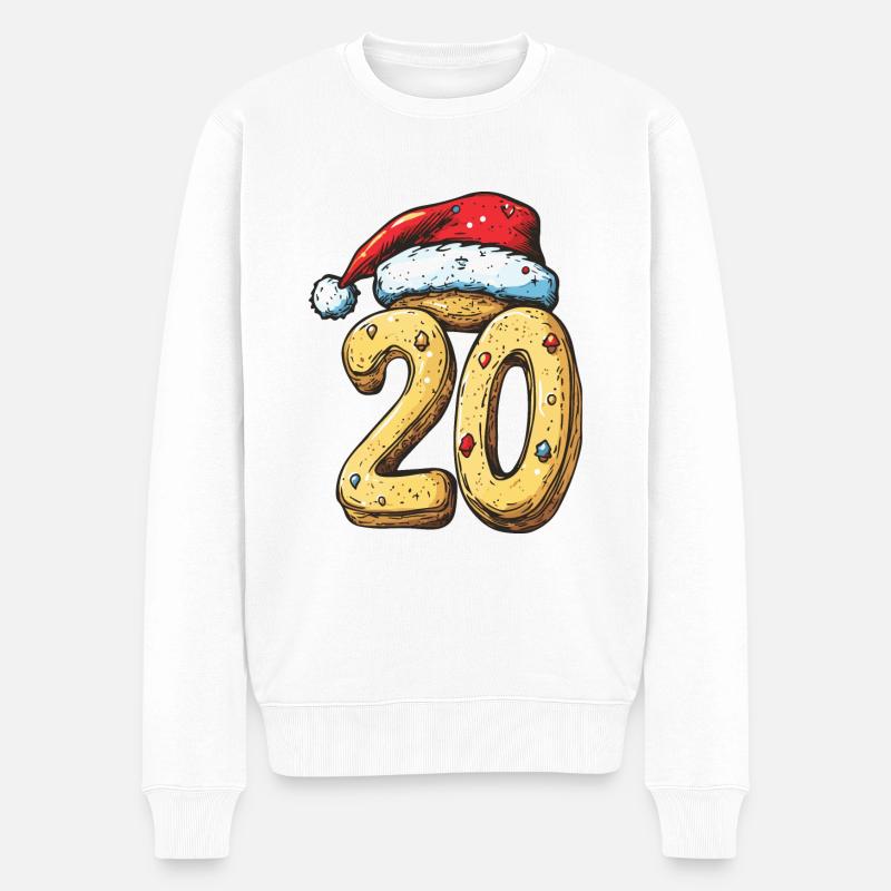 20 Nombre Noël - Pull Premium bio Homme - blanc