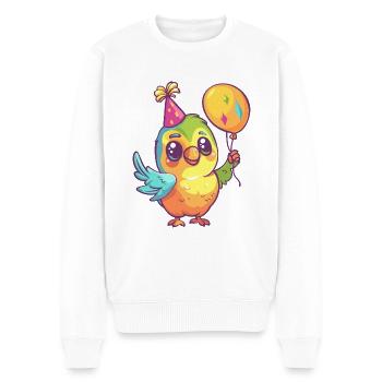 Papagai Geburtstag Baby - Männer Premium Bio Pullover - Weiß - Vorne - Thijin (182cm)