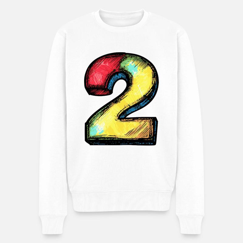 2 Symbole numérique - Pull Premium bio Homme - blanc