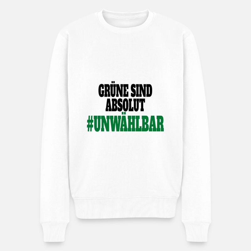Witze Grüne Die Grünen Habeck Baerbock Partei - Männer Premium Bio Pullover - Weiß