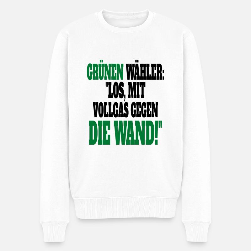 Witze Grüne Die Grünen Habeck Baerbock Partei - Männer Premium Bio Pullover - Weiß
