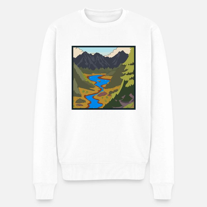 Landschaft zum Thema Nachhaltigkeit - Männer Premium Bio Pullover - Weiß