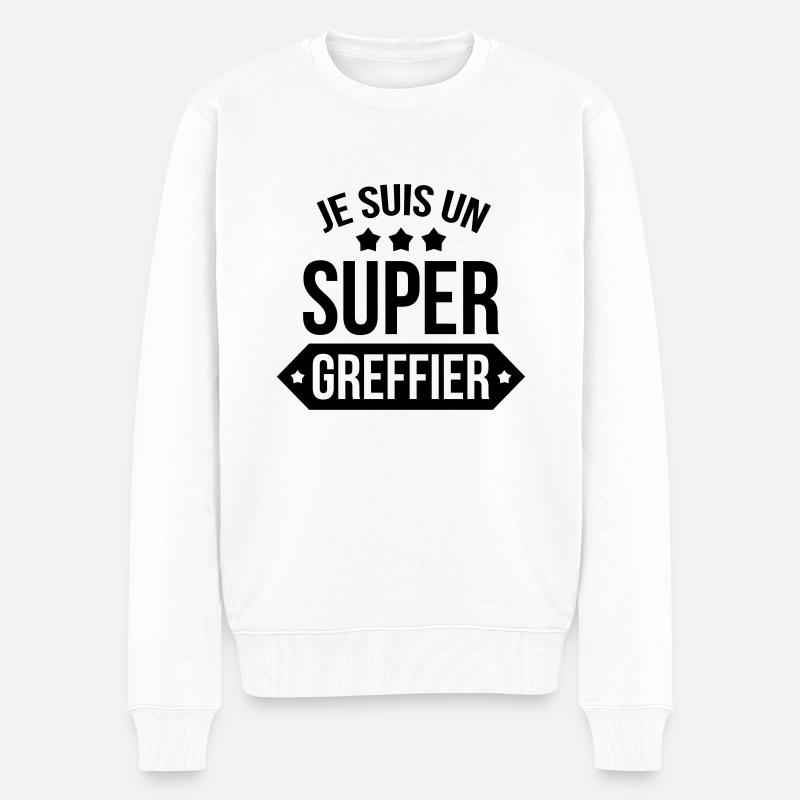 Je suis un super greffier - Pull Premium bio Homme - blanc
